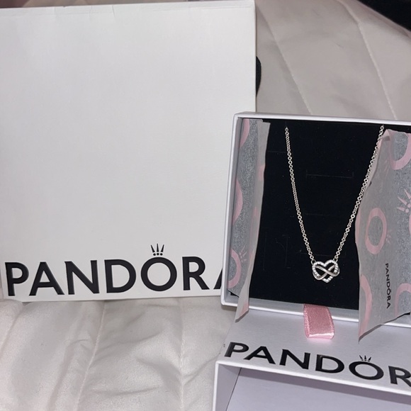 Pandora Silver Infinity heart Necklace - Picture 1 of 7